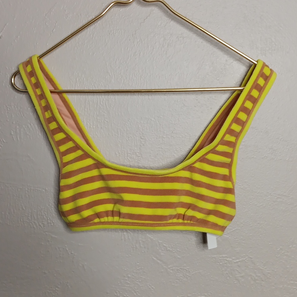 Madewell Striped Terry Pullover Bikini Top Size Small NWT